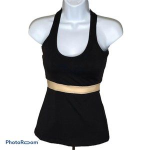 Aaluuka Yoga Tank Top Black Tan Racerback